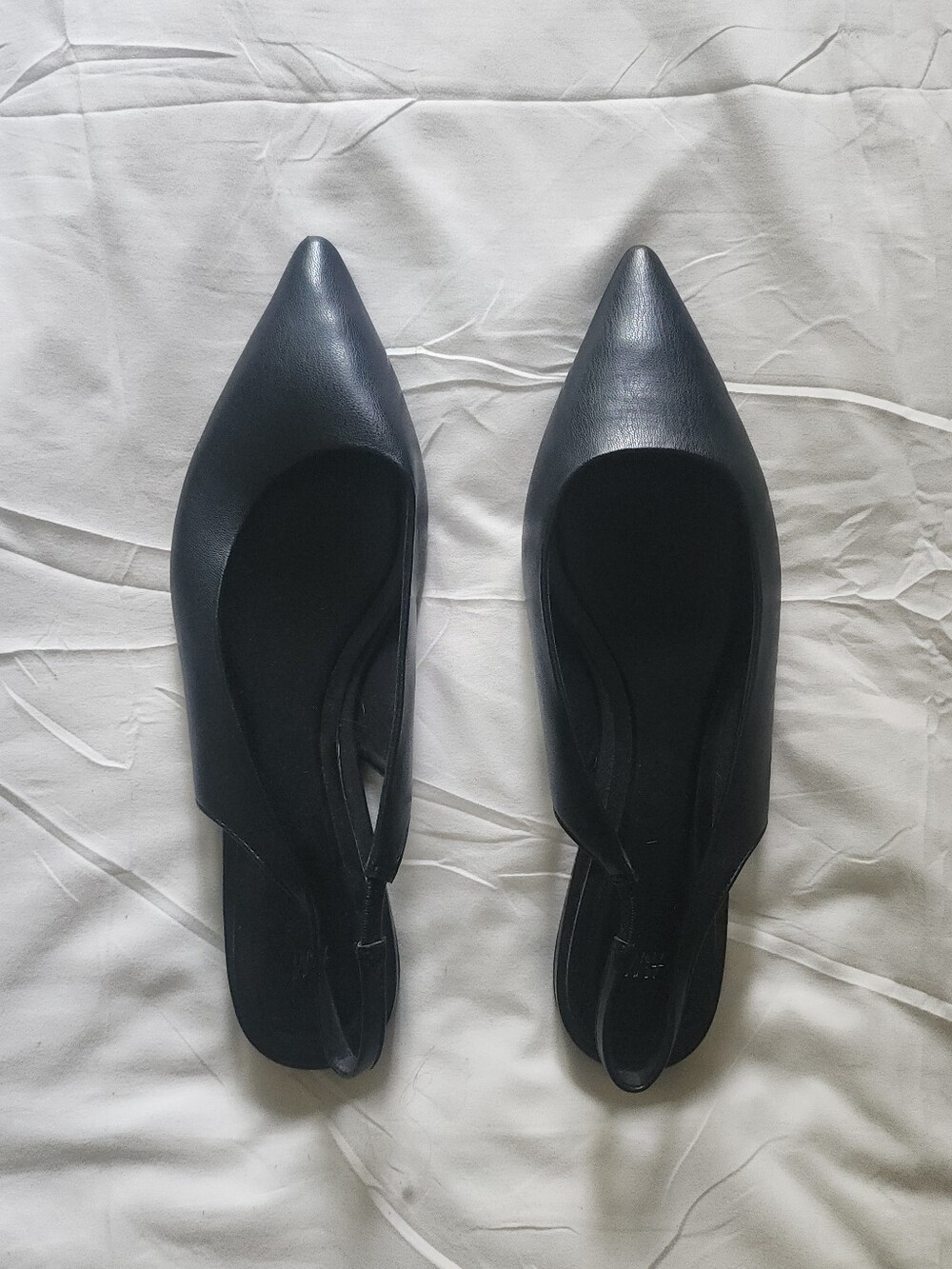 H&M Black Pointed Slingback Flats - Women
